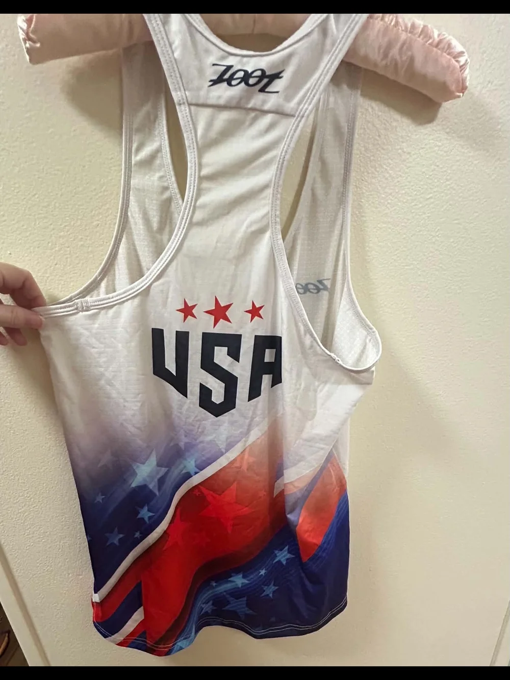 Zoot White USA Racerback Swim Coverup with Red & Navy Accents